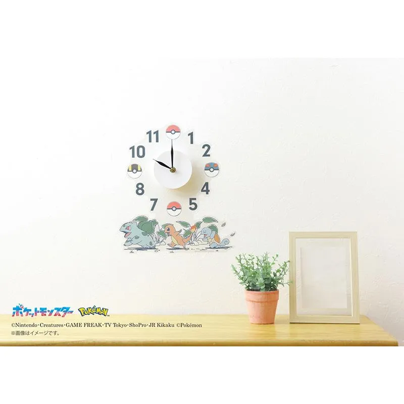 Neo Tokyo Pokémon Clock Wall Sticker Original Starters veggklokke