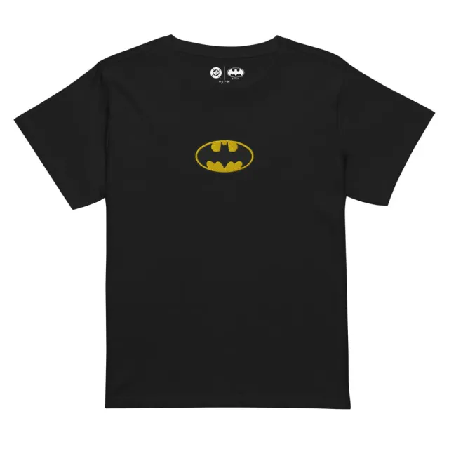 Batman Logo T-skjorte for dame svart høy midje brodert