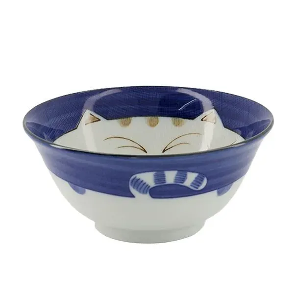Neo Tokyo Japanese Porcelain Bowl skål 500 ml blå lykkekatt