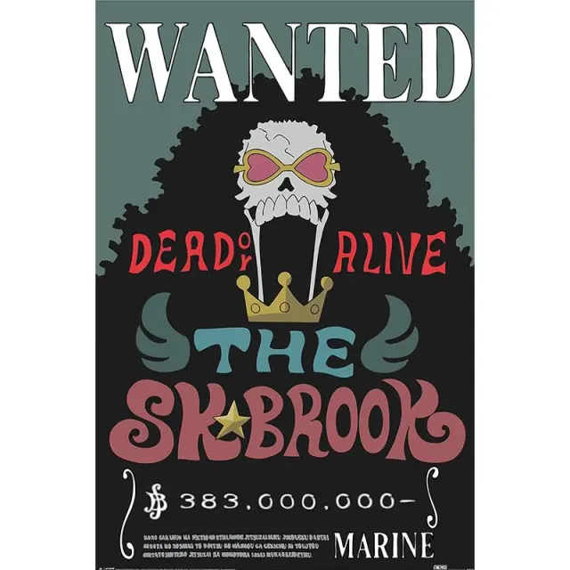 Neo Tokyo One Piece Wanted Brook-plakat 61 × 91,5 cm