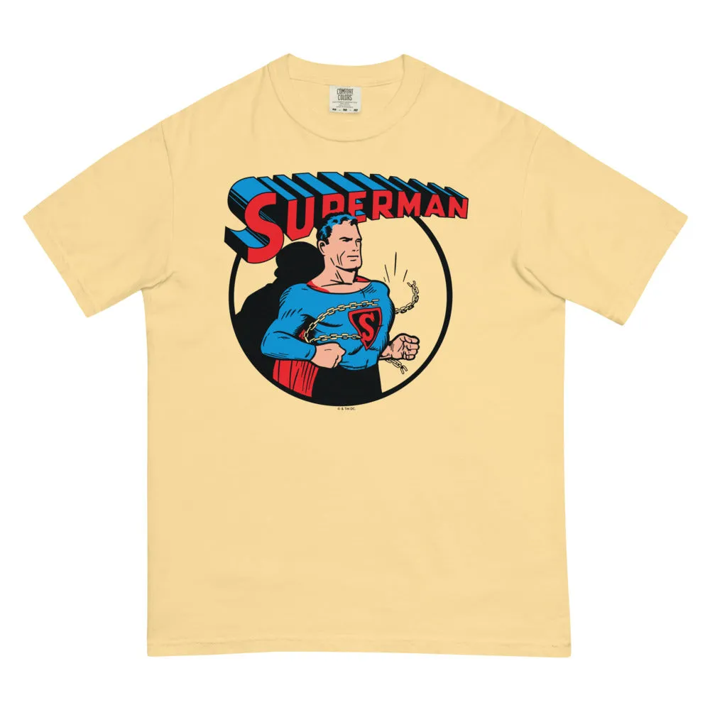 Batman SUPERMAN Breaking Chains Comfort Colors T-skjorte rød, marineblå, blå eller smørgul bomull