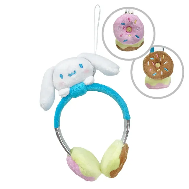 Hello Kitty Cinnamoroll Plush Headphones Bag Charm plysjanheng