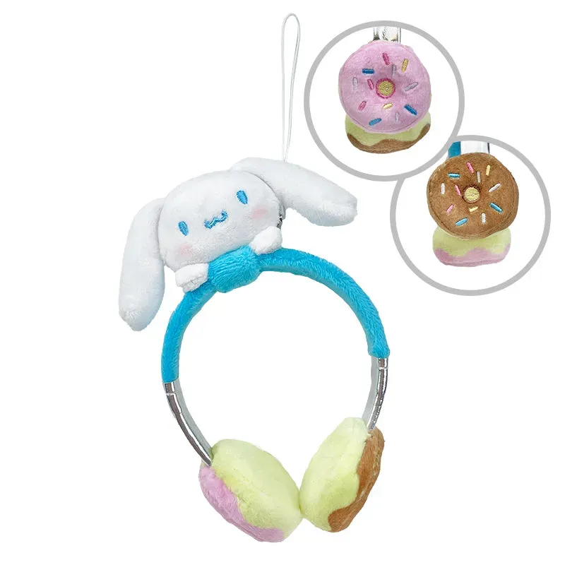 Hello Kitty Cinnamoroll Plush Headphones Bag Charm plysjanheng