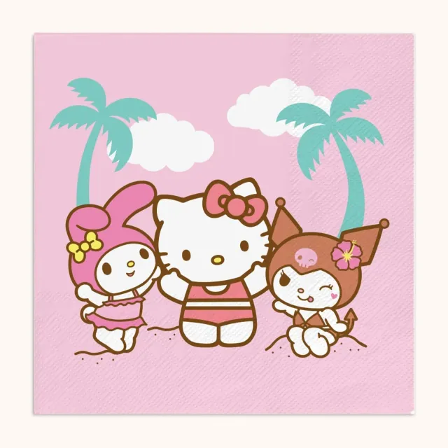 Hello Kitty and Friends x Studio Oh! Beach Party lunsjservietter 16 stk folie