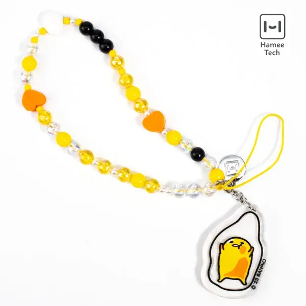 Gudetama Beaded Charm mobilrem med avtakbar glittercharm