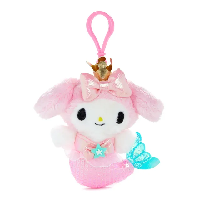 Hello Kitty Mermaid Shimmer My Melody Plush Mascot Clip kosedyrklips