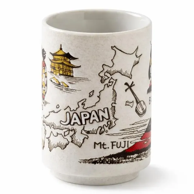 Japansk Mino-Ware tekopp i porselen 260 ml