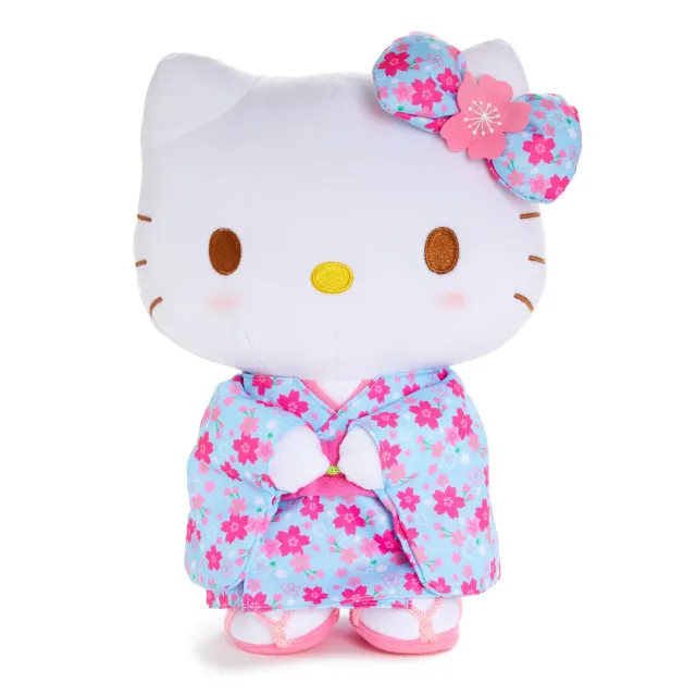Hello Kitty Spring Kimono Series stående plysjbamse blå kimono 12 tommer