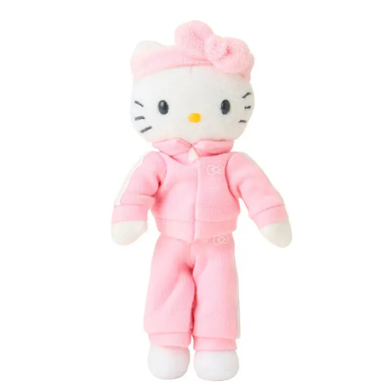 Hello Kitty Sporty Plush Mascot Keychain nøkkelring Sanrio Closet Collection 6 tommer