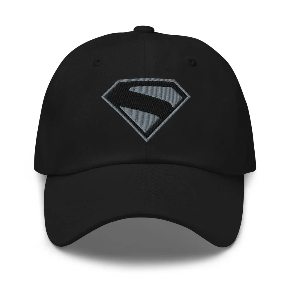 Batman Superman 2025 Hat caps svart og grå brodert S-skjold