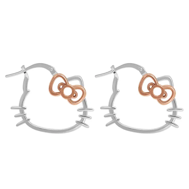 Hello Kitty Sterling Silver Hoop Earrings øredobber i 925 sølv