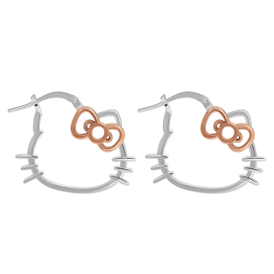 Hello Kitty Sterling Silver Hoop Earrings øredobber i 925 sølv