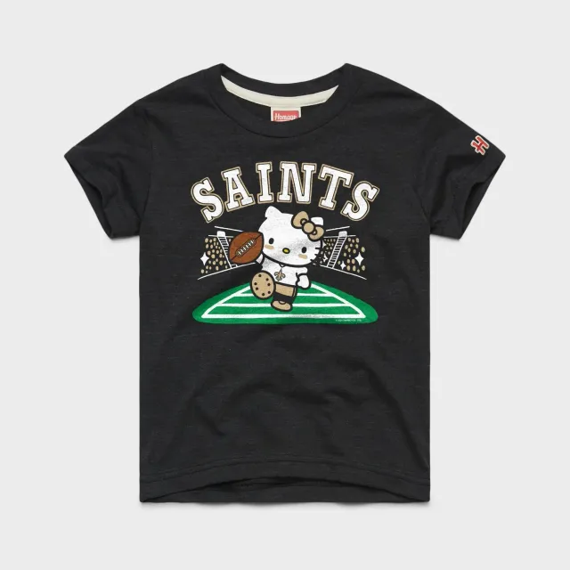 Hello Kitty x New Orleans Saints Touchdown Tee ungdoms-T-skjorte kullgrå