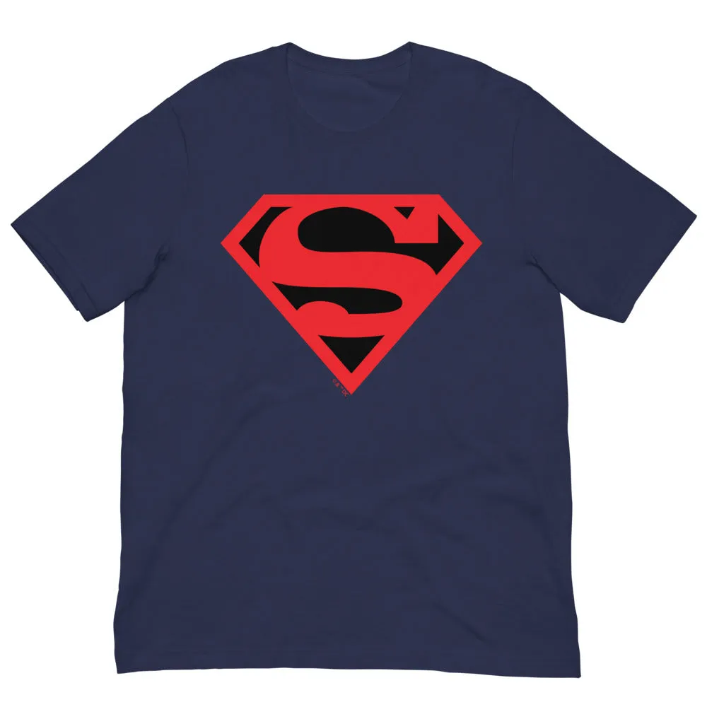 Superboy Logo T-skjorte svart eller marineblå, bomull