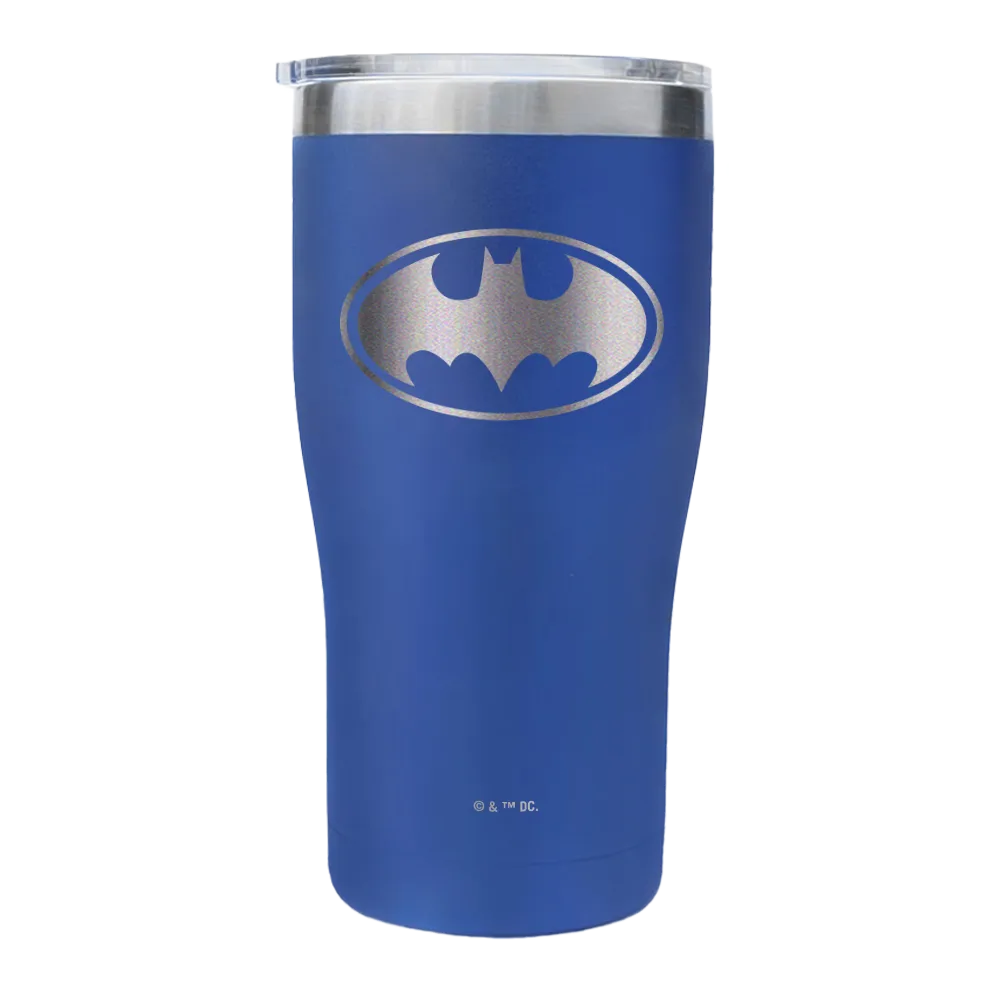 Batman Logo Engraved Tumbler 20 oz blå dobbeltisolert