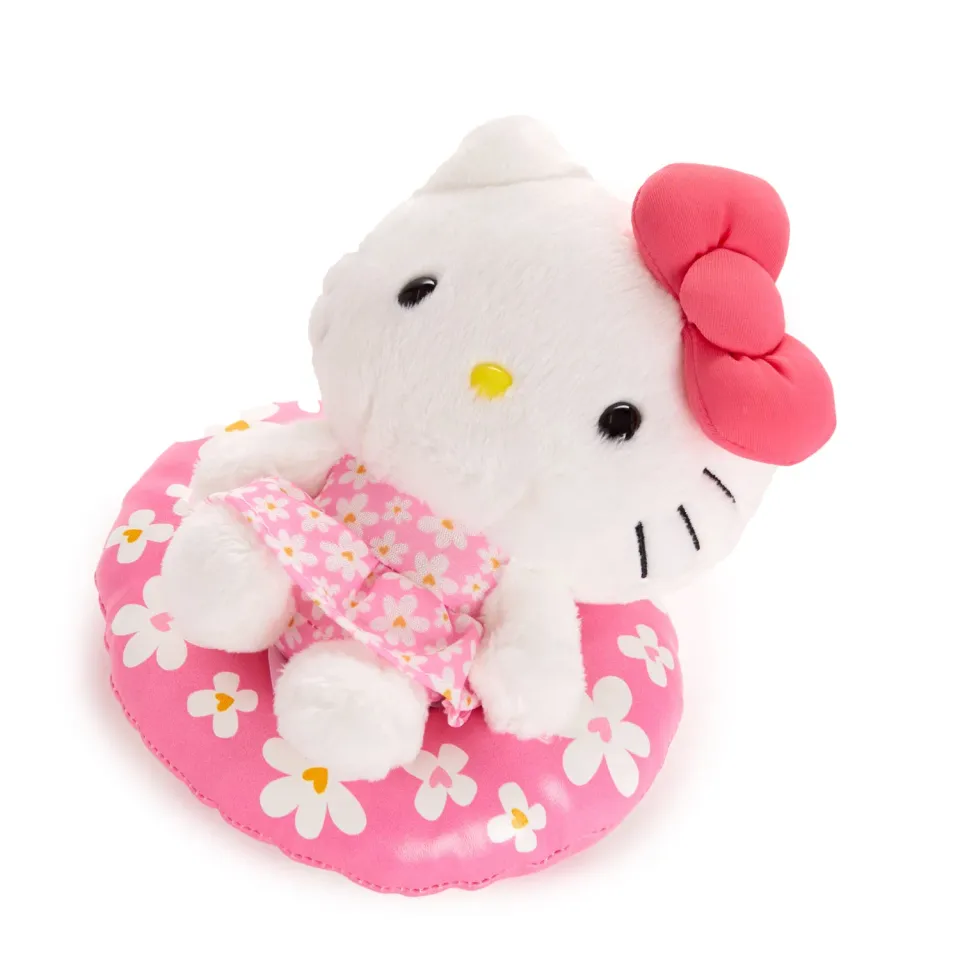 Hello Kitty Summer Pool Series kosedyr sittende ca. 15 cm