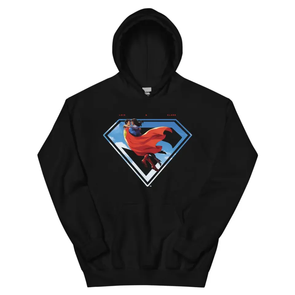 Batman SUPERMAN 2025 Hoodie Lois & Clark svart hettegenser unisex