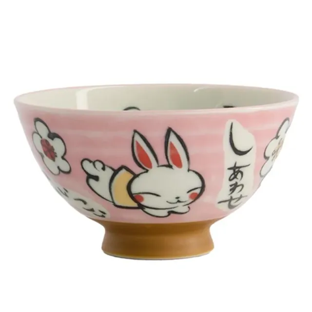 Neo Tokyo Japanese Porcelain Bowl Pink Rabbit porselensskål 300 ml