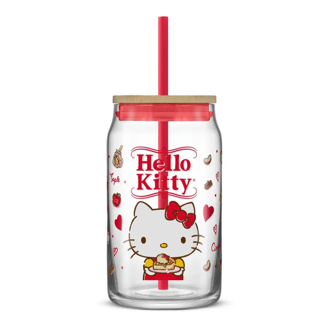 Hello Kitty Favorite Flavor Lidded Glass Tumbler glass med lokk 473 ml