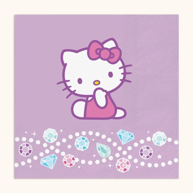 Hello Kitty x Studio Oh! Bejeweled lunsjservietter 16-pakning folie