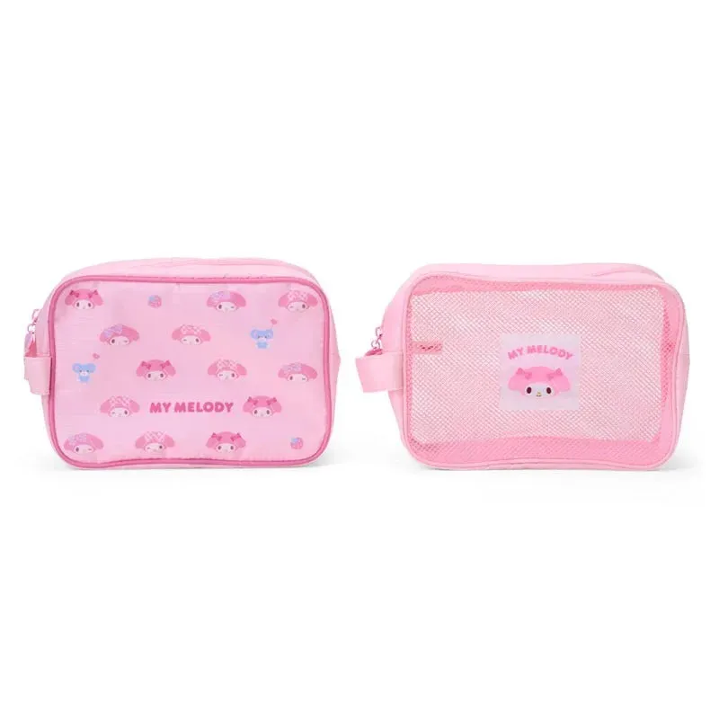 Hello Kitty My Melody 2-pakning reisevesker med glidelås