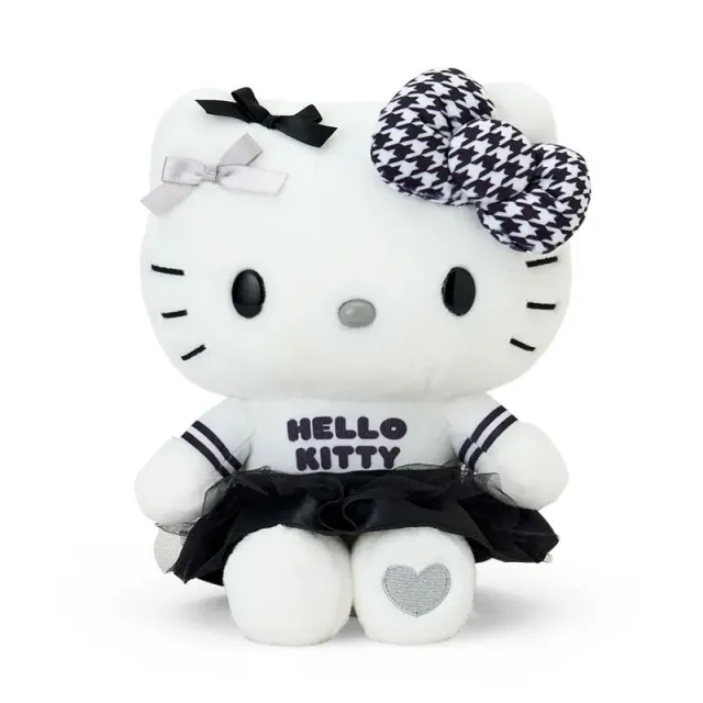 Hello Kitty Silver Houndstooth Series 8"-bamse sølv