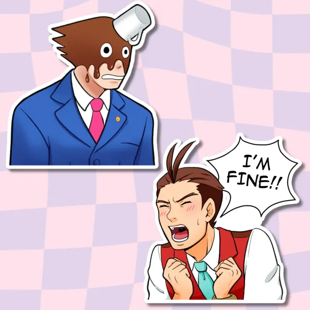 Kururu4ever Ace Attorney Phoenix Wright & Apollo Justice-klistremerke – Apollo, vinyl