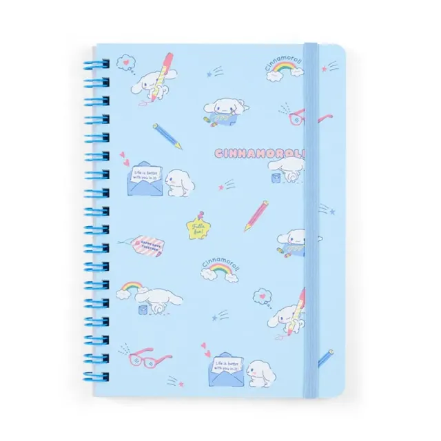 Hello Kitty Cinnamoroll Lined Notebook spiralbok med strikk