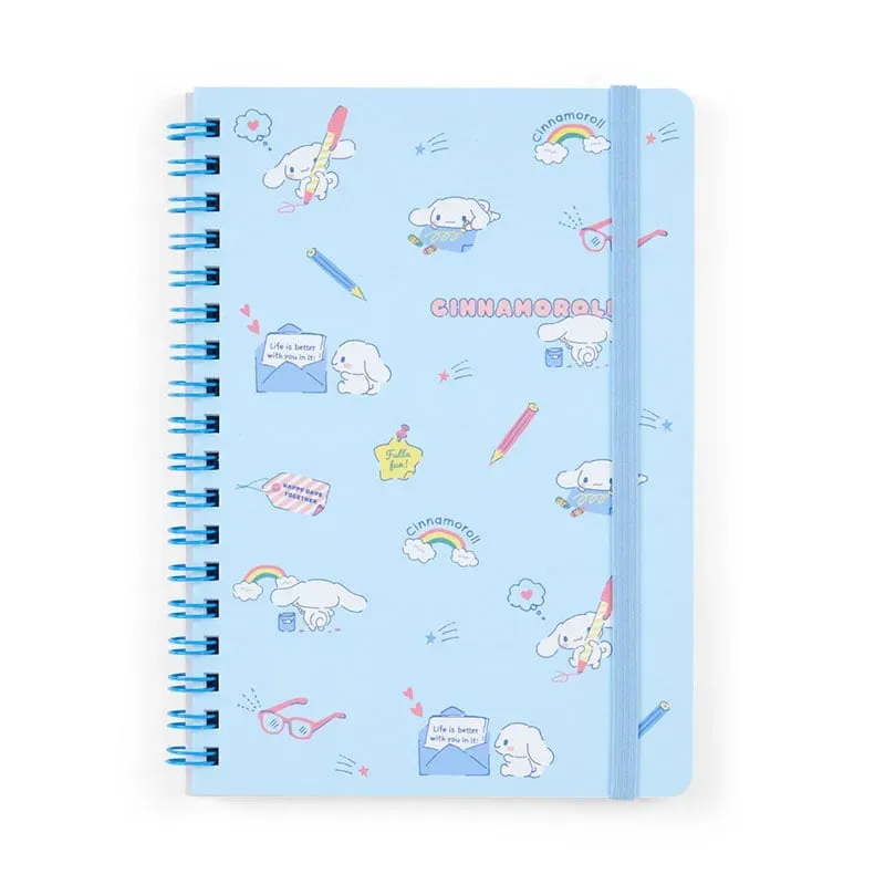 Hello Kitty Cinnamoroll Lined Notebook spiralbok med strikk
