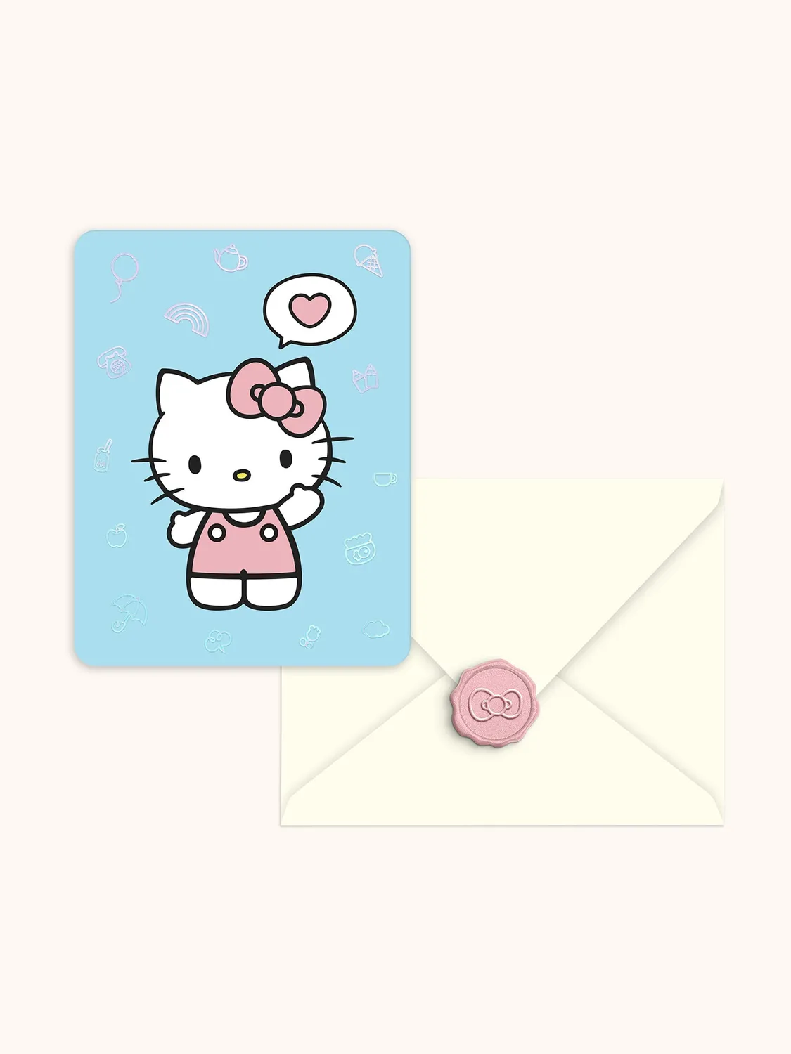 Hello Kitty x Studio Oh! Classic Pink kortsett 25 deler med foliedetaljer