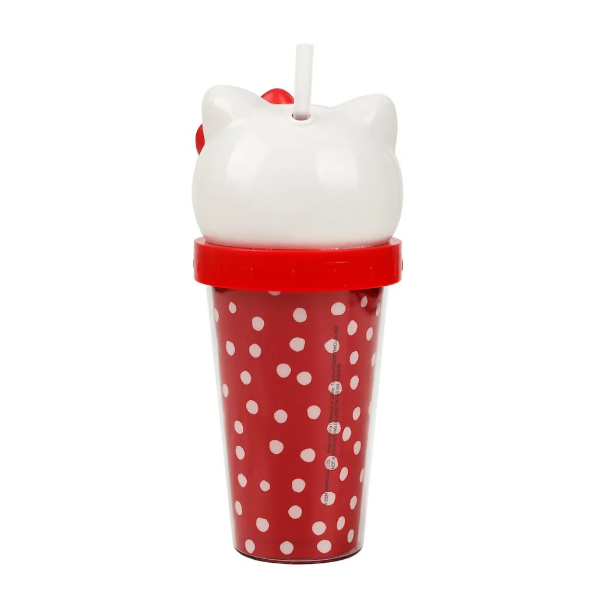 Hello Kitty 3D Face Travel Tumbler reisekopp Dots 16 oz dobbelvegg