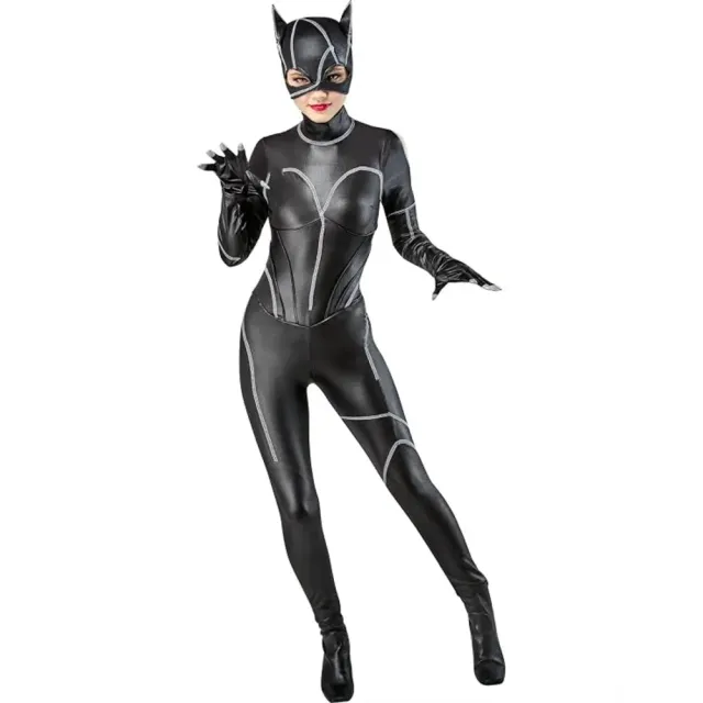 Batman BATMAN RETURNS Catwoman-kostyme jumpsuit med maske og hansker