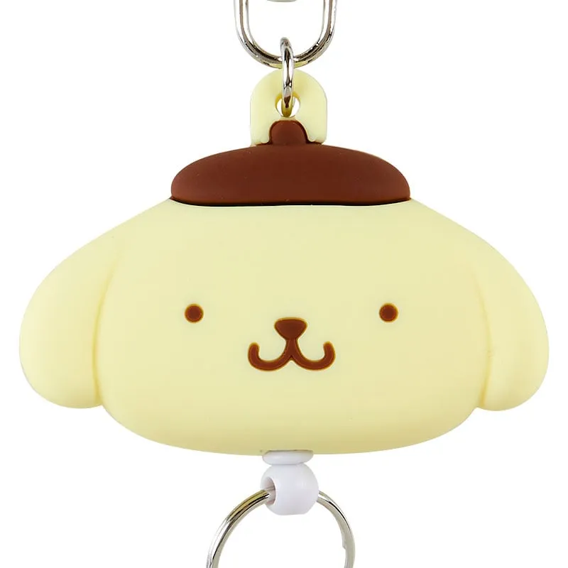 Hello Kitty Pompompurin Bestie Face Badge Reel nøkkelring