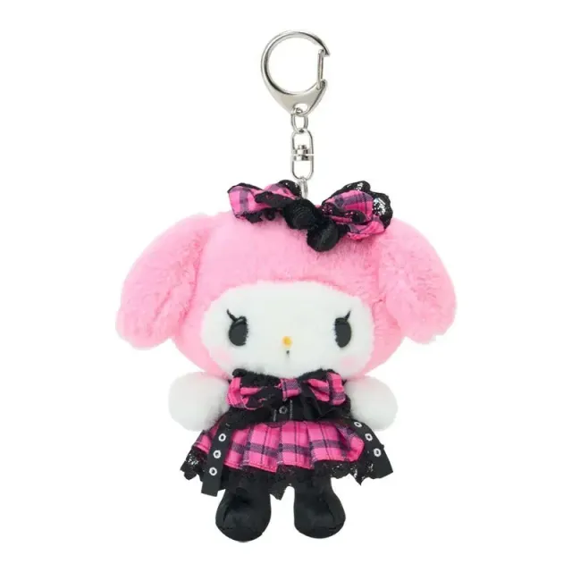 Hello Kitty My Melody Rock ’n’ Check plysjmaskot nøkkelring