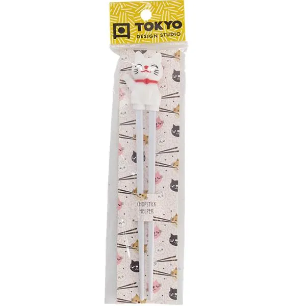 Neo Tokyo Training Chopsticks for Kids spisepinner 22 cm hvit Lucky Cat