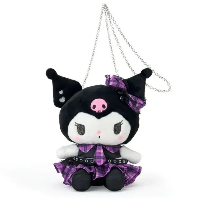 Hello Kitty Rock ’n’ Check Kuromi Plush Crossbody Bag skulderveske