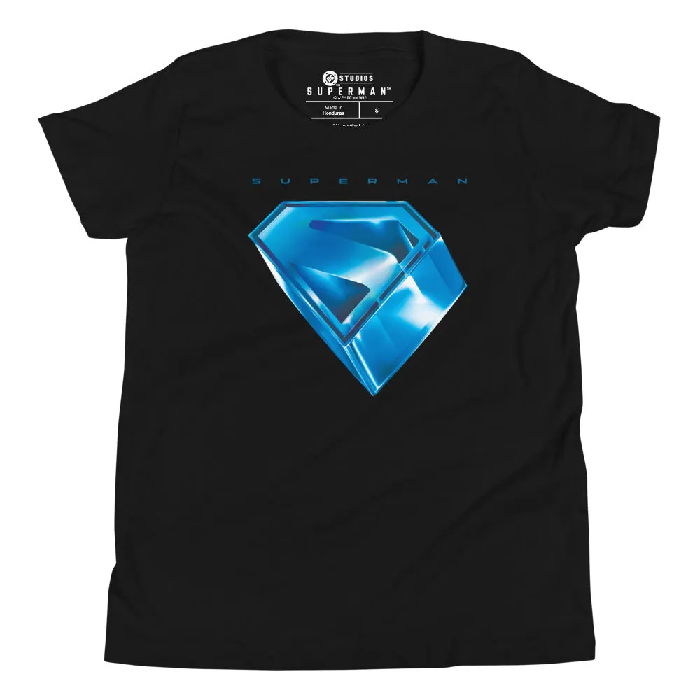 Batman Superman (2025 Movie) Stylized S-Shield barne-t-skjorte Athletic Heather
