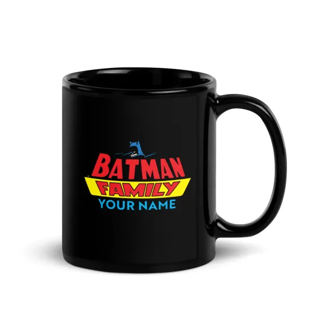 Batman Personalized Mug Batman-krus svart 11 oz med navnefelt