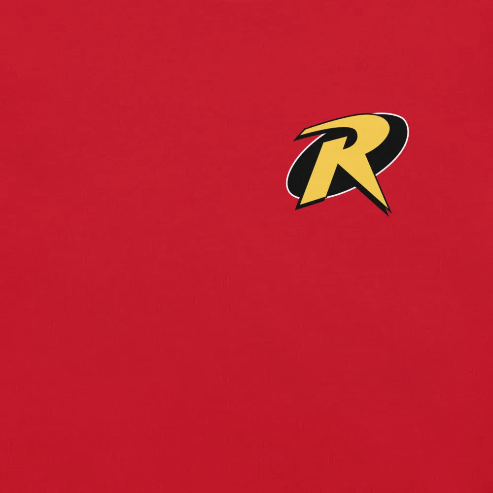 Batman ROBIN (Tim Drake) ‘90s “R” Logo T-skjorte Cardinal eller rød bomull