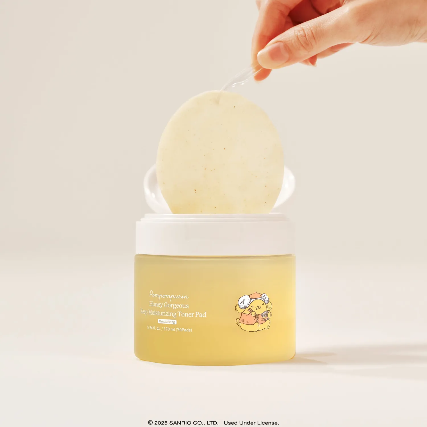 Hello Kitty Pompompurin Honey Gorgeous toner pads, 1 pakke, honning
