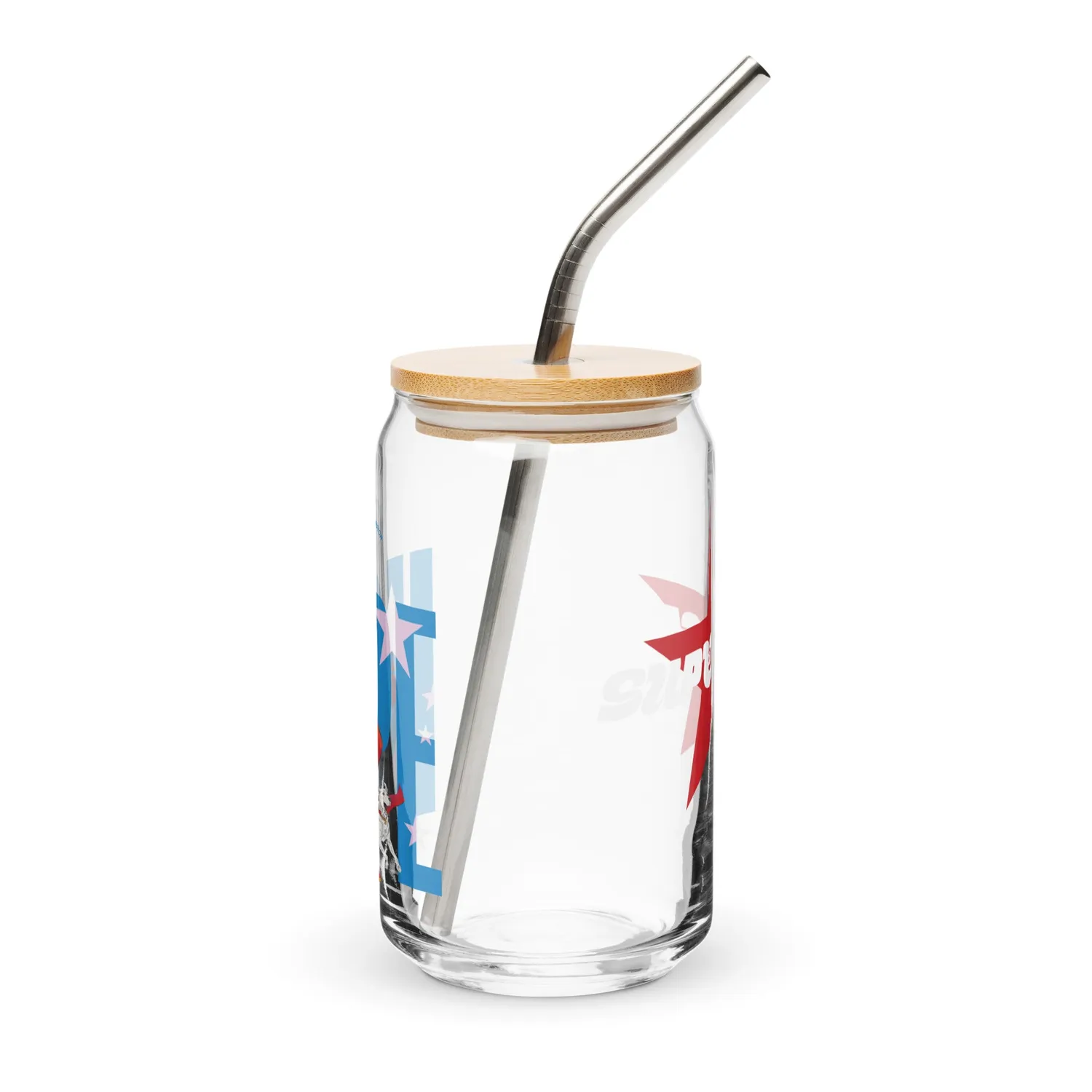 Batman Supergirl Hope glass med bambuslokk 473 ml kald drikke
