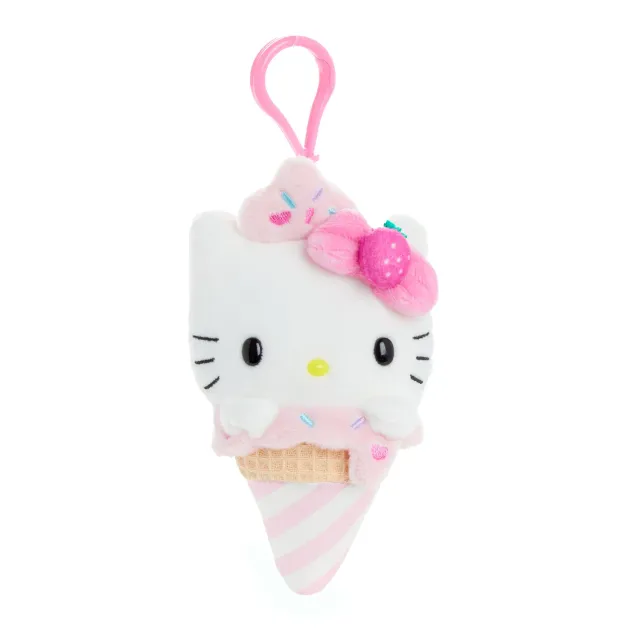 Hello Kitty Ice Cream Treat Series Strawberry Plush Mascot Clip plysjmaskot