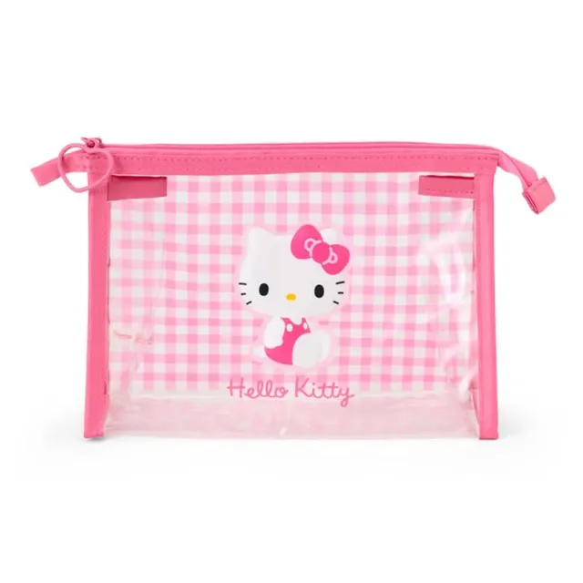 Hello Kitty Clear Gingham Zipper Pouch toalettmappe gjennomsiktig