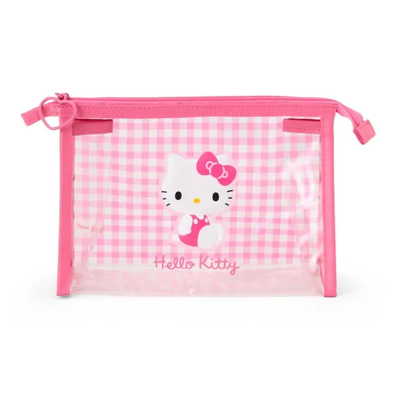 Hello Kitty Clear Gingham Zipper Pouch toalettmappe gjennomsiktig