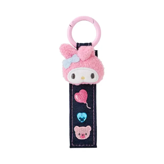 Hello Kitty Denim Patch Series My Melody Logo nøkkelring 4 tommer brodert