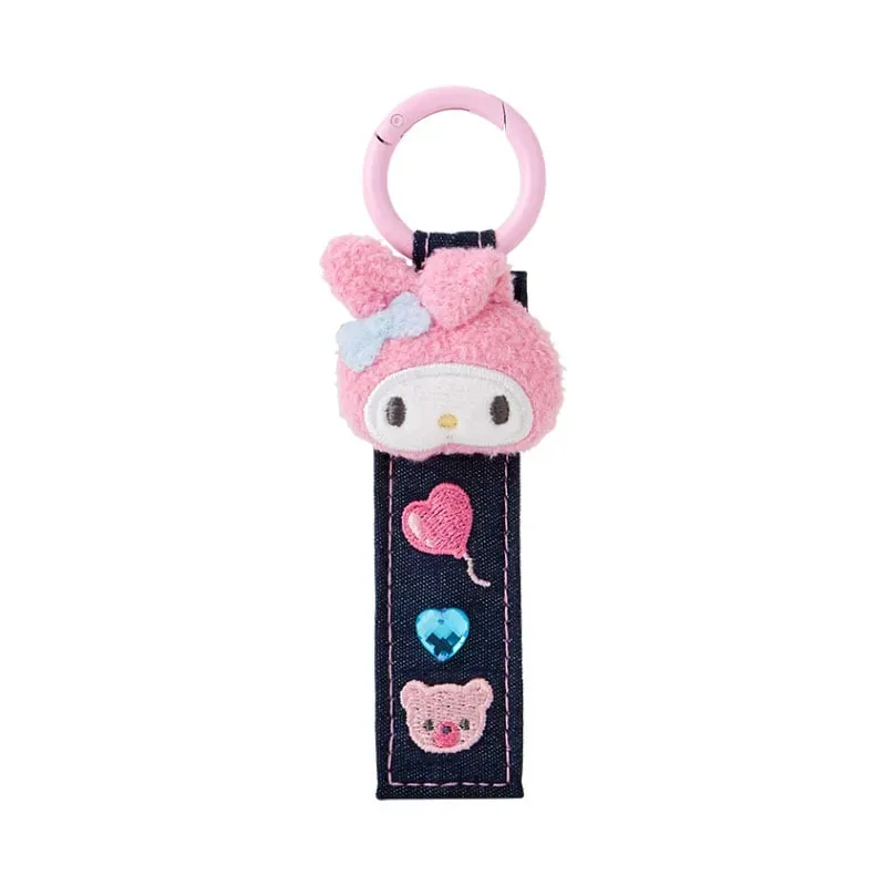 Hello Kitty Denim Patch Series My Melody Logo nøkkelring 4 tommer brodert