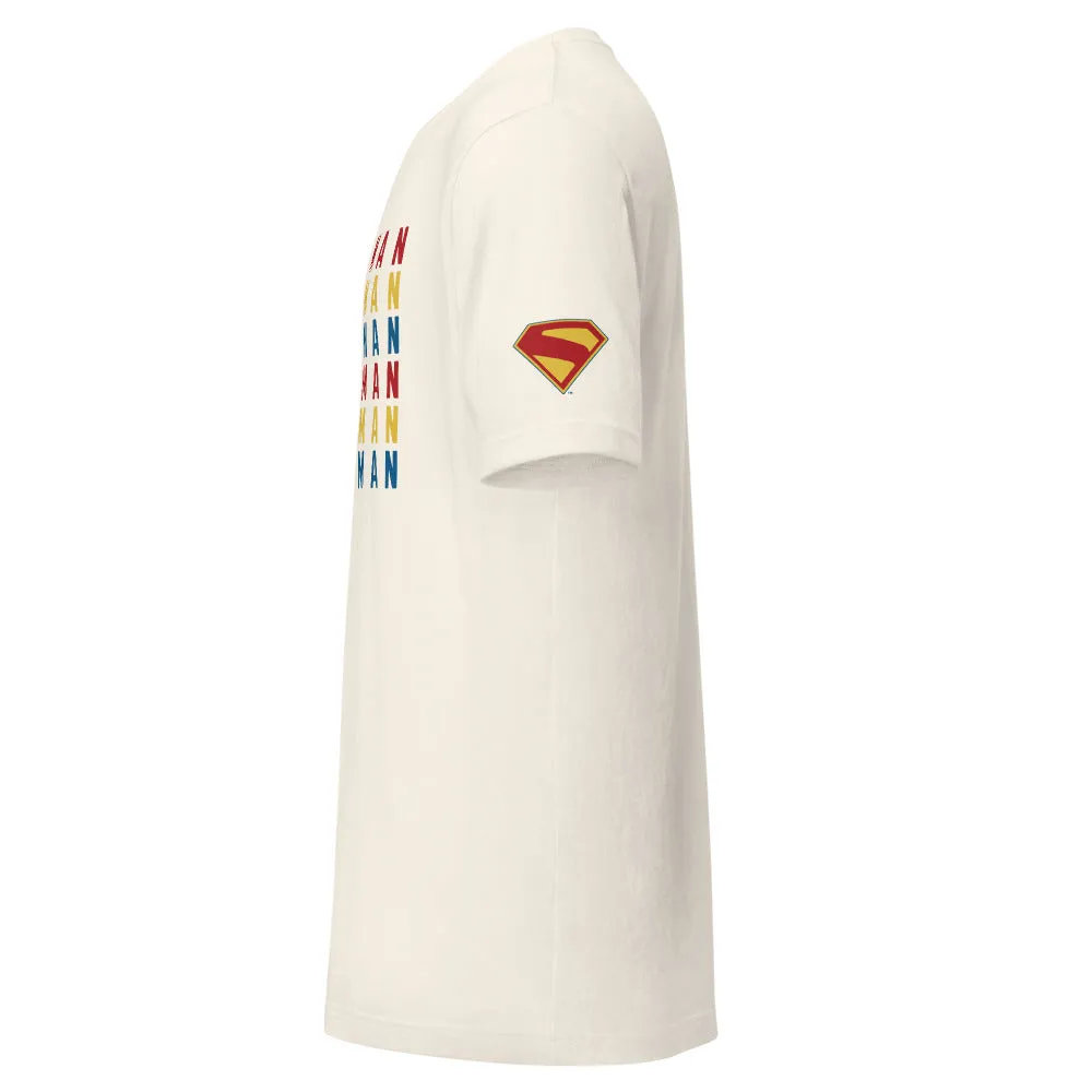 Superman 2025 T-Shirt - Repeat T-skjorte Vintage White