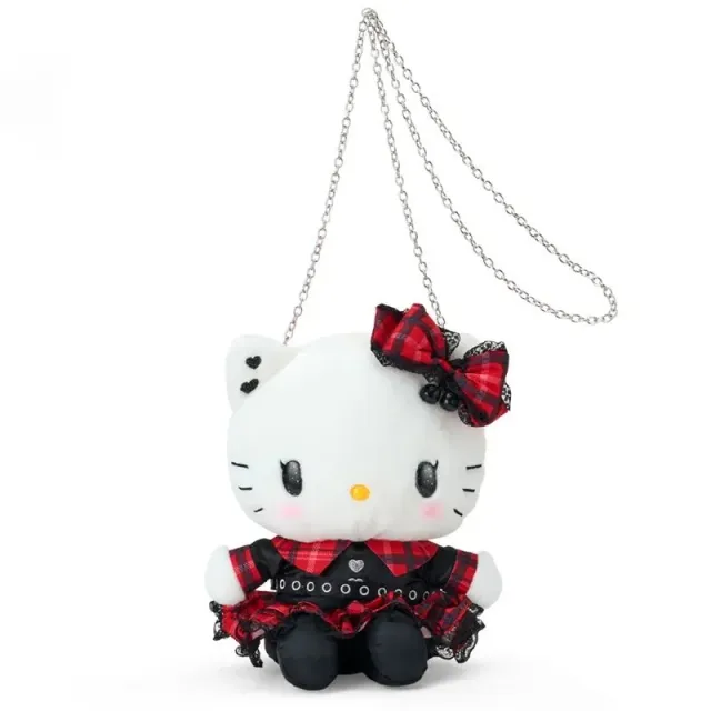 Hello Kitty Rock ’n’ Check Series Plush Crossbody Bag skulderveske
