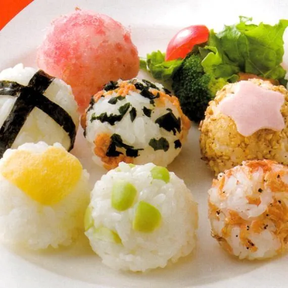 Mini Rice Ball Maker risballformer for barn oransje eller gul