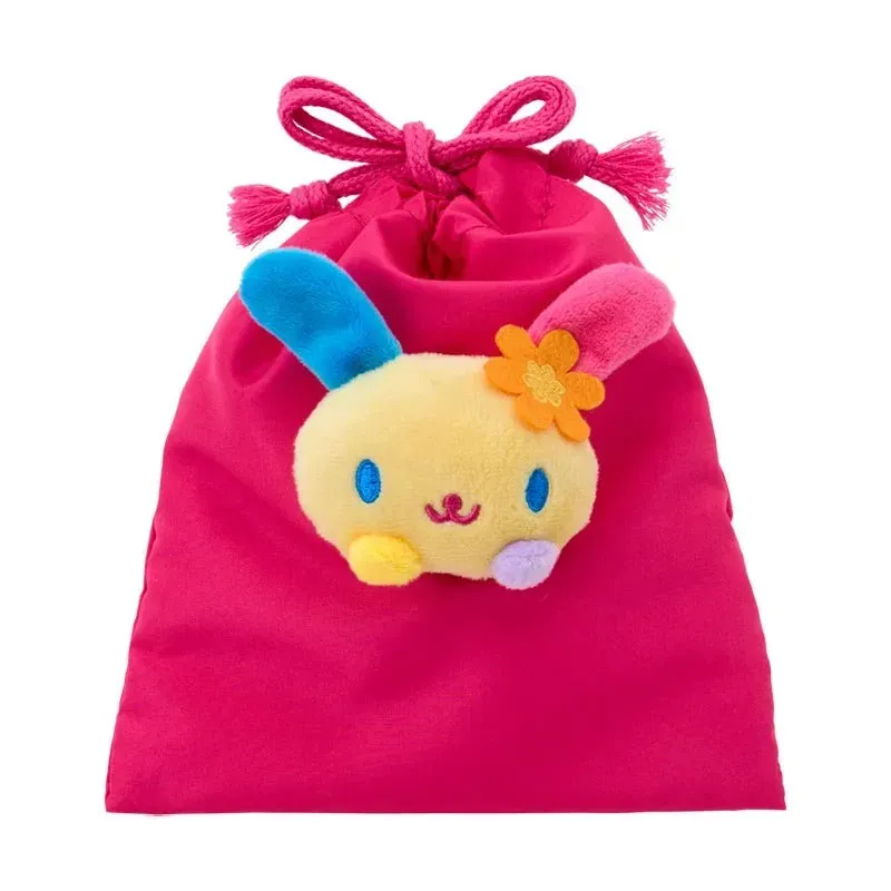 Hello Kitty U*SA*HA*NA Face Plush Drawstring Travel Pouch snørepose